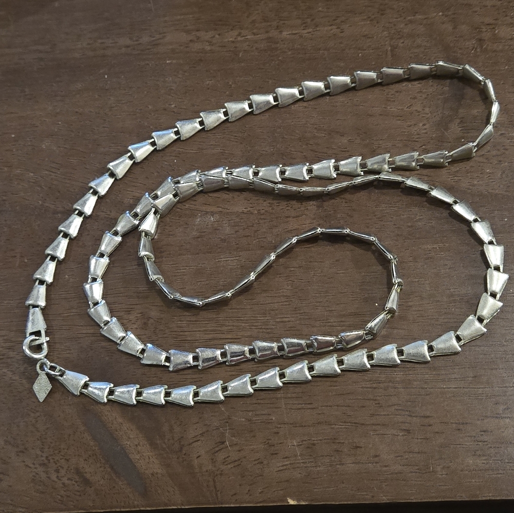 Sarah Coventry Silver Geometric Necklace